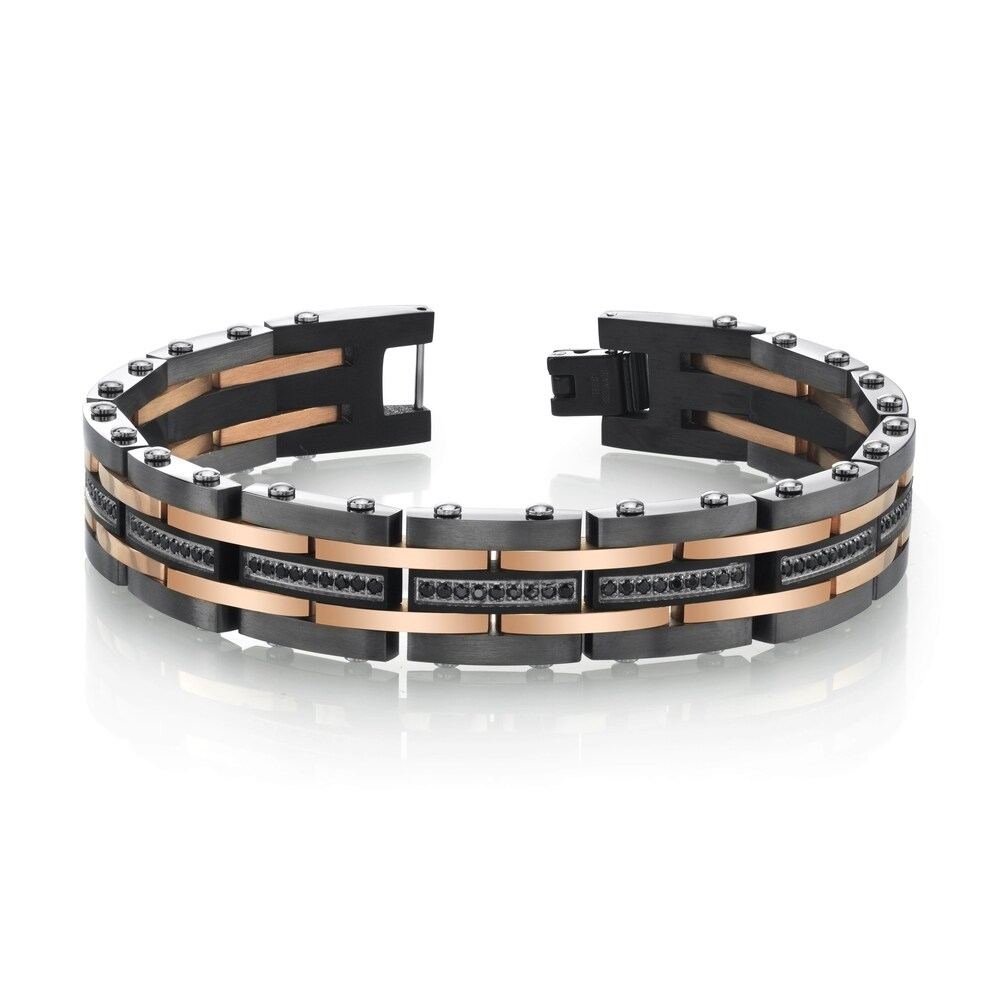 CB136 T&T 5mm Two-Tone Stainless Steel Square Chain Bracelet